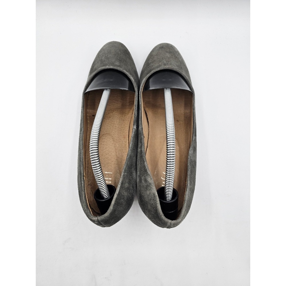 J Jill Women Liana Pumps Size 8 Gray Suede Block Heel Round Toe Academia Classic - Picture 6 of 13